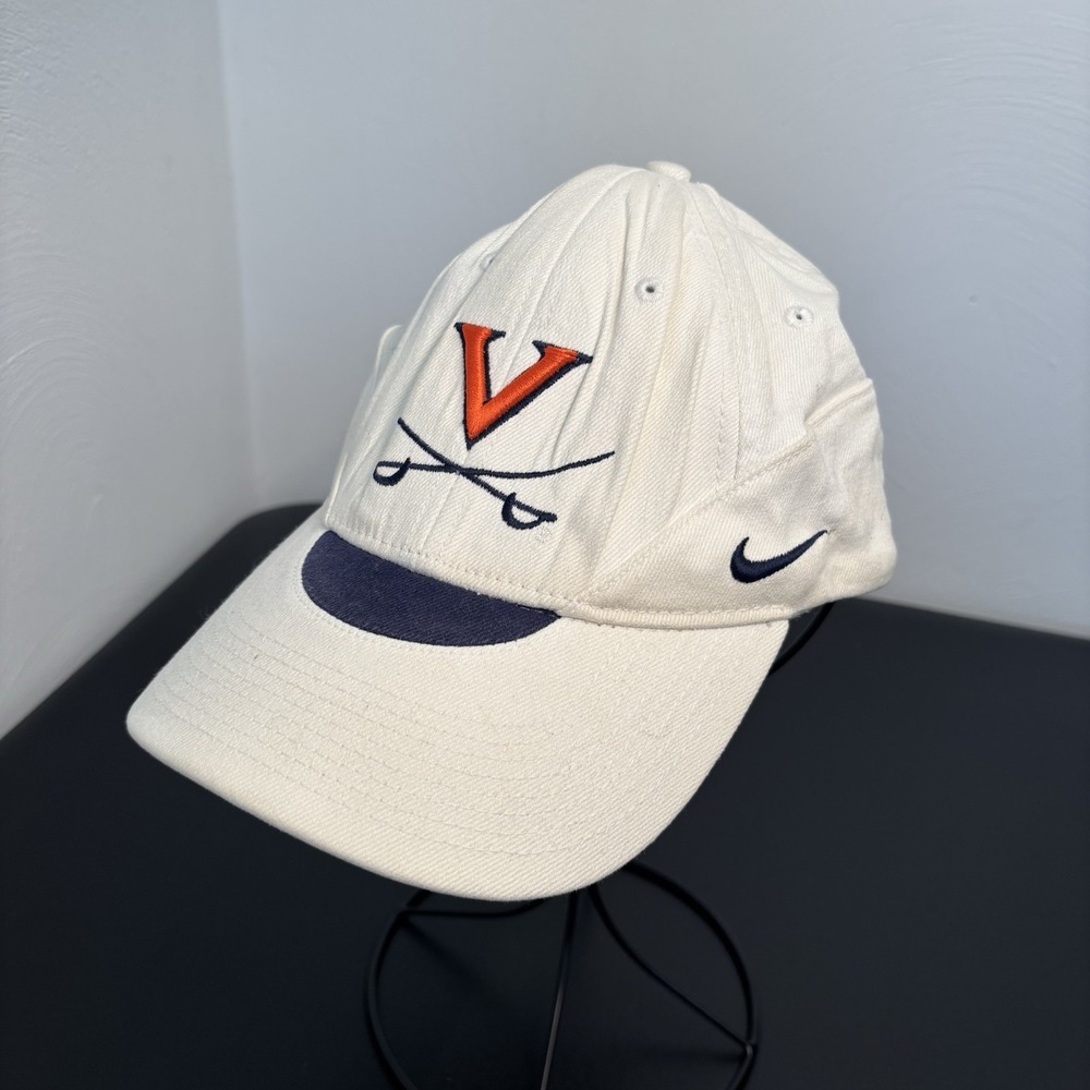 University of Virignia Hat White Nike Team Football UVA Swoosh Flex One Size
